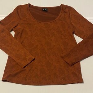 Women’s Bobeau Rust Colored Long Sleeve Top Size Medium
